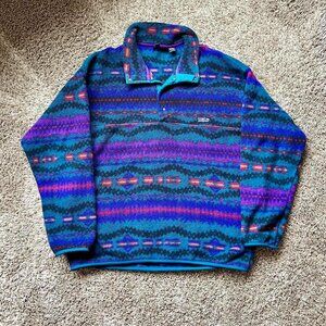 Vintage 1993 Patagonia Synchilla Sacajawea Bluegrass Pullover Fleece Jacket Sz X